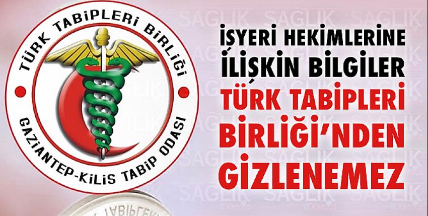 İşyeri Hekimlerine İlişkin Bilgiler Türk Tabipleri Birliği’nden Gizlenemez