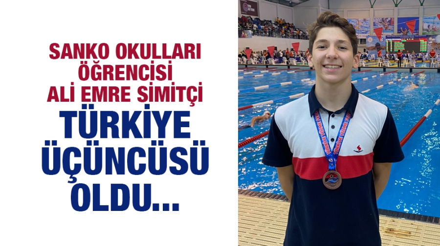 SANKO OKULLARI ÖĞRENCİSİ ALİ EMRE SİMİTÇİ TÜRKİYE ÜÇÜNCÜSÜ OLDU