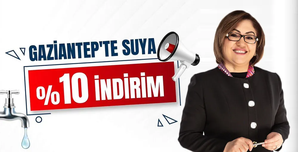 Gaziantep’te suya yüzde 10 indirim yapıldı