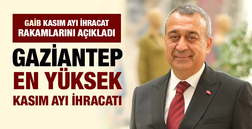 GAİB KASIM AYI İHRACAT RAKAMLARINI AÇIKLADI