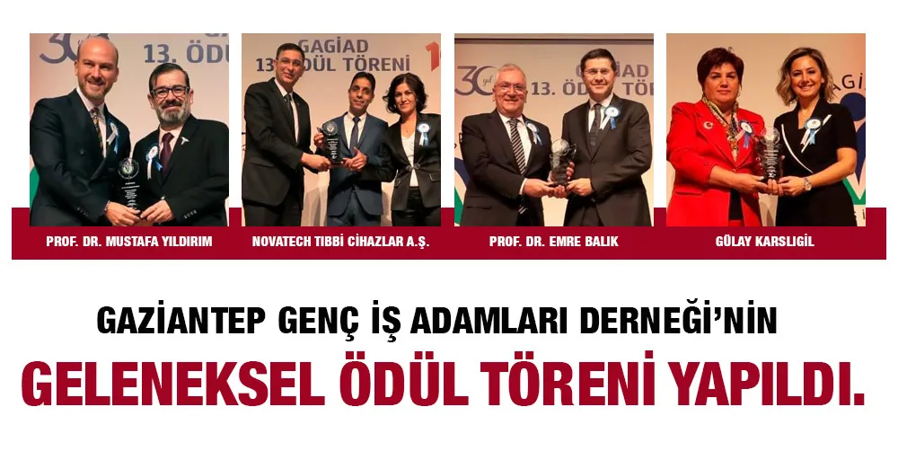 Gaziantep Genç İş Adamları Derneği’nin Geleneksel ödül töreni yapıldı.