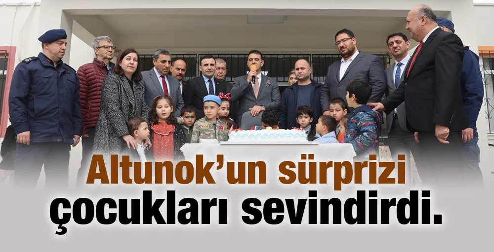 Altunok’un sürprizi çocukları sevindirdi.