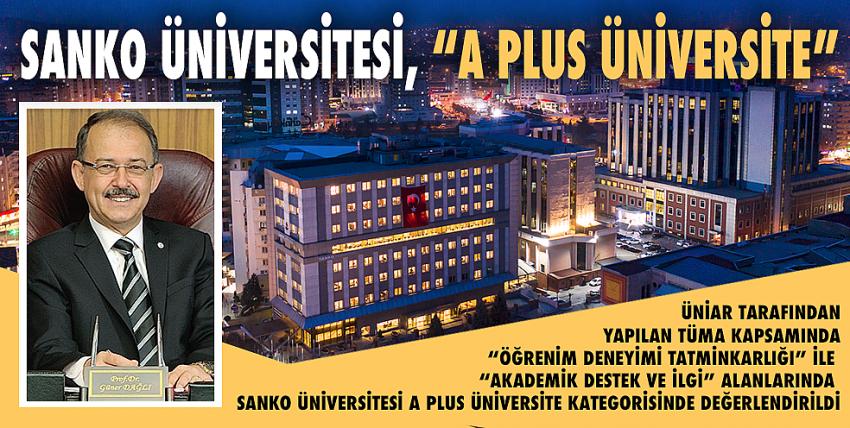 Sanko Üniversitesi, “A Plus Üniversite” Kategorisinde