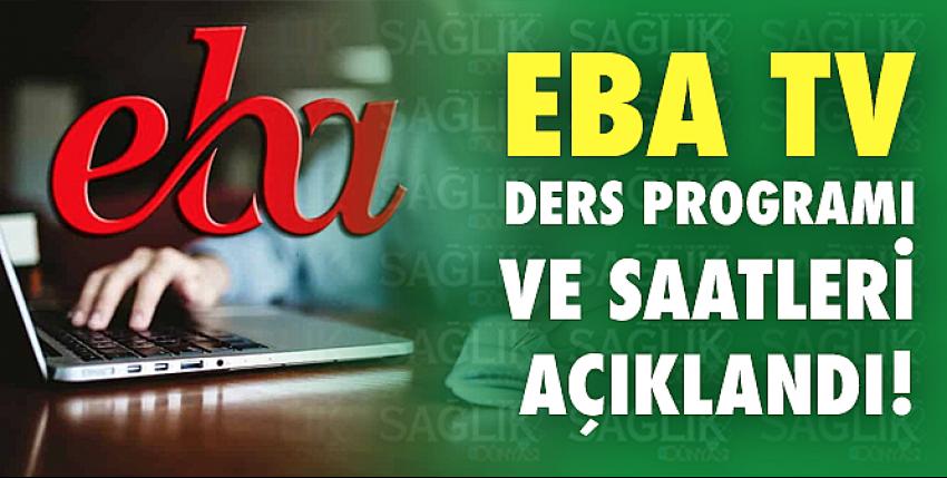 EBA TV ders programı ve saatleri açıklandı!