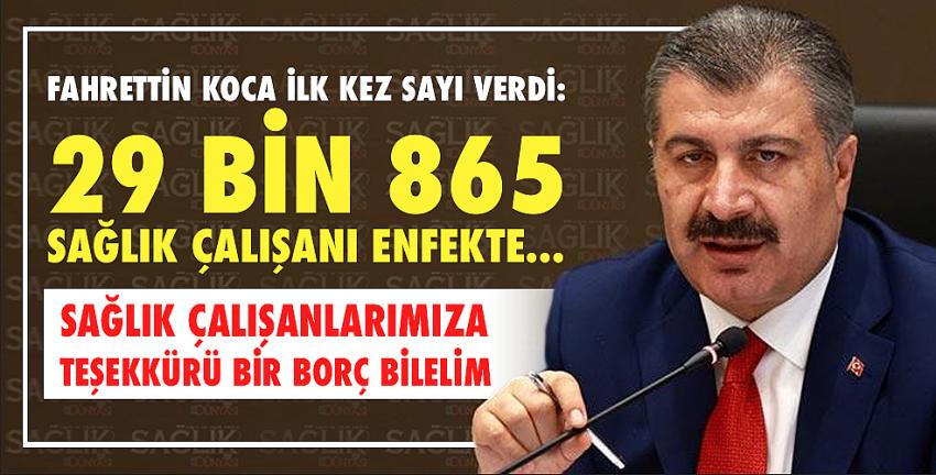 Bakan Koca: Sağlık çalışanlarımıza teşekkürü bir borç bilelim