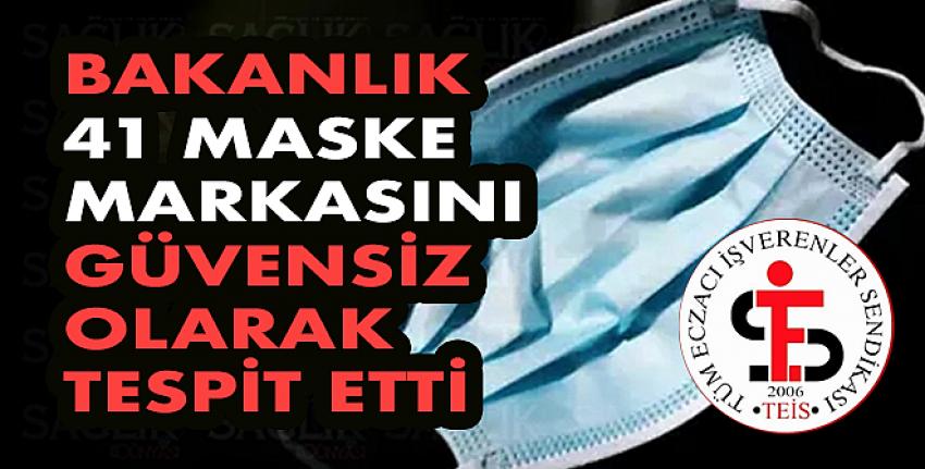 Bakanlık 41 Maske Markasını Güvensiz Olarak Tespit Etti