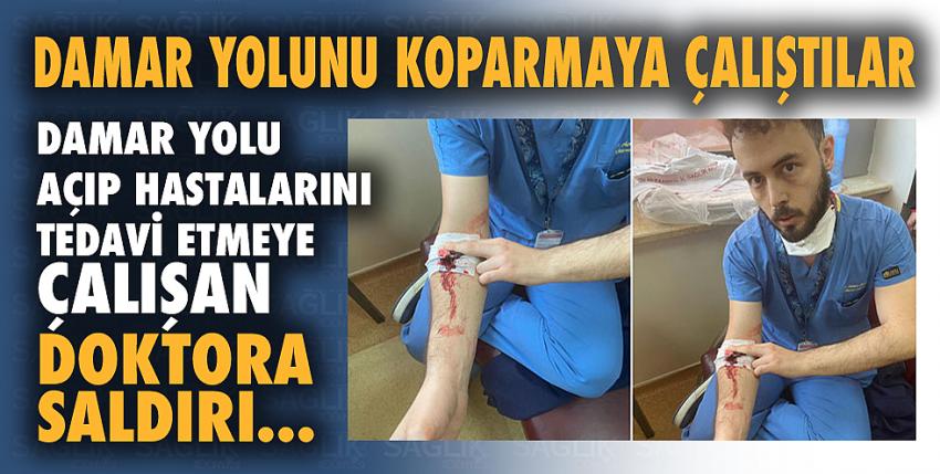 Damar yolu açıp hastalarını tedavi etmeye çalışan asistanın doktora saldırı!