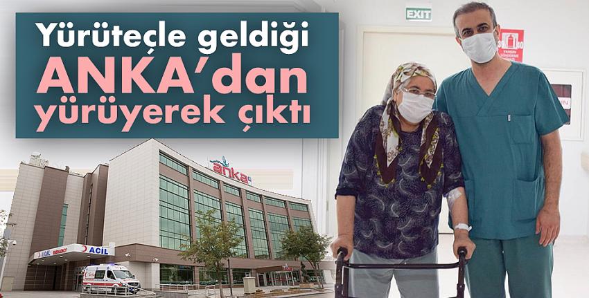 Yürüteçle geldiği ANKA’dan yürüyerek çıktı 