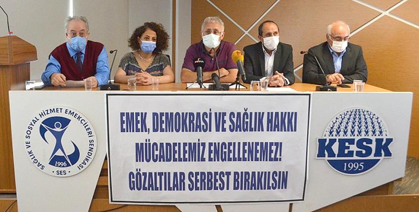 Emek, Demokrasi ve Sağlık Hakkı Mücadelemiz Engellenemez. Gözaltılar Serbest Bırakılsın!