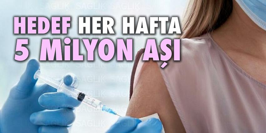 Hedef her hafta 5 milyon aşı