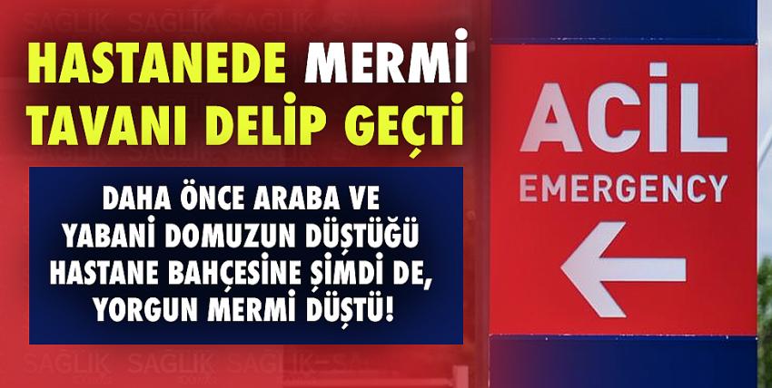 Hastanede mermi tavanı delip geçti!