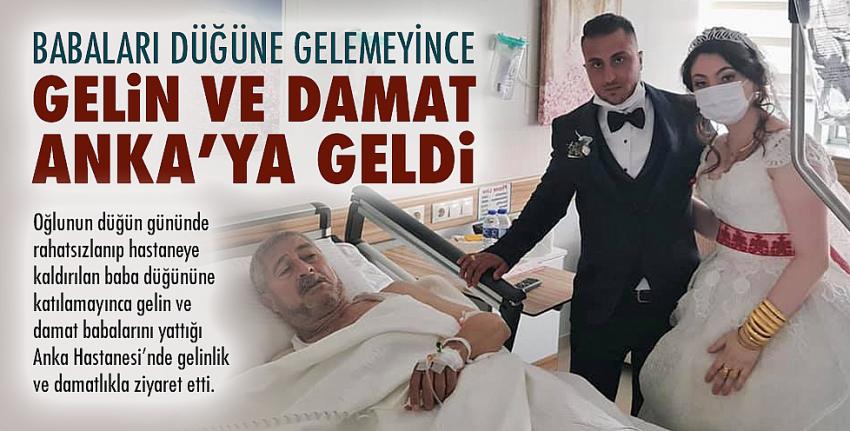 Babaları düğüne gelmeyince Gelin ve Damat Anka’ya geldi