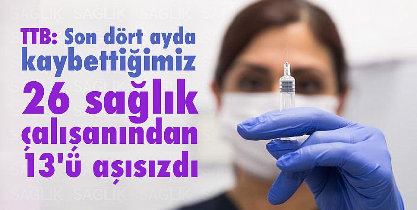 TTB: Son dört ayda kaybettiğimiz 26 sağlık çalışanından 13