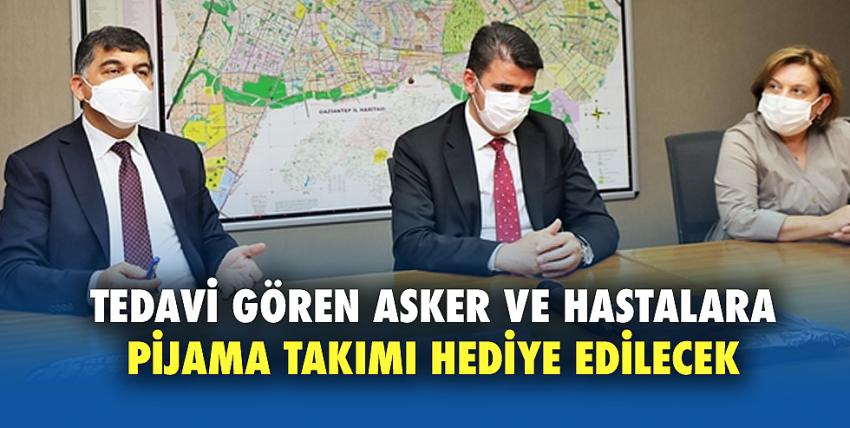 Tedavi gören asker ve hastalara pijama takımı hediye edilecek