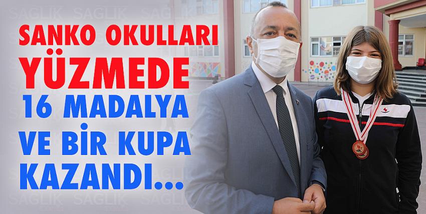 SANKO Okulları Yüzmede 16 Madalya Ve Bir Kupa Kazandı