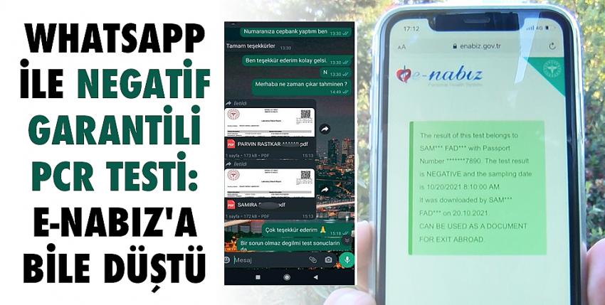 WhatsApp ile negatif garantili PCR testi