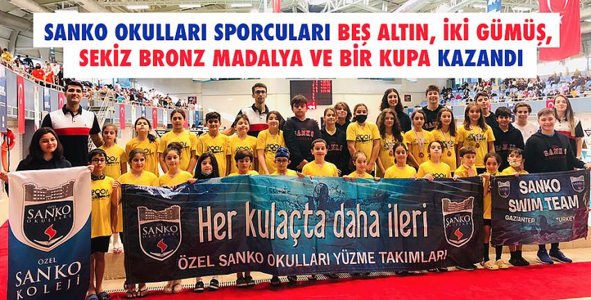 SANKO Okulları Sporcuları Beş Altın, İki Gümüş, Sekiz Bronz Madalya Ve Bir Kupa Kazandı