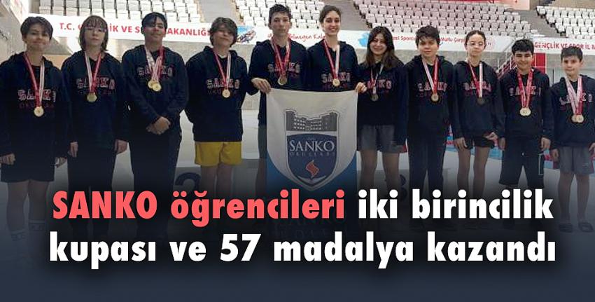 SANKO öğrencileri iki birincilik kupası ve 57 madalya kazandı