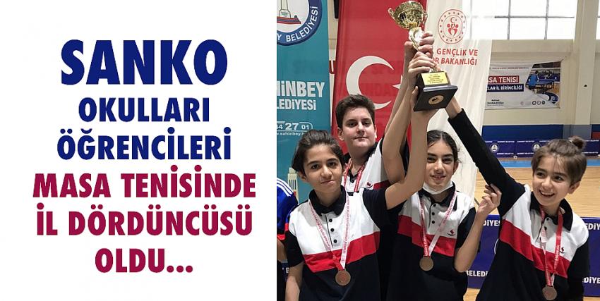 SANKO Okulları Öğrencileri Masa Tenisinde İl Dördüncüsü Oldu