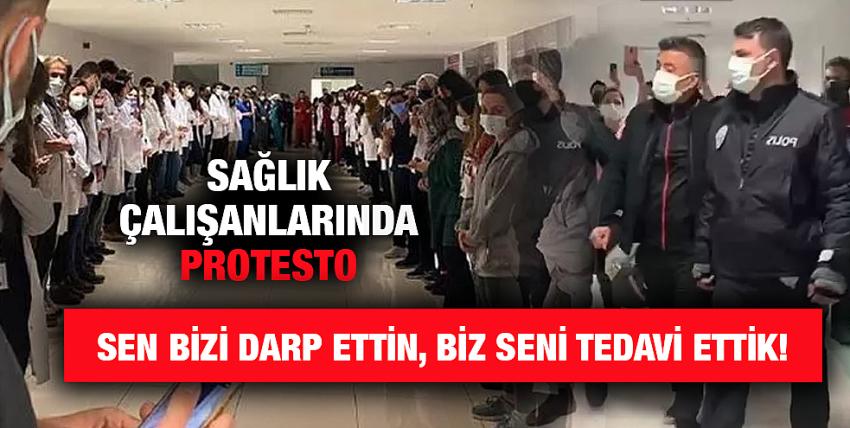 Sağlık çalışanlarından alkışlı protesto!