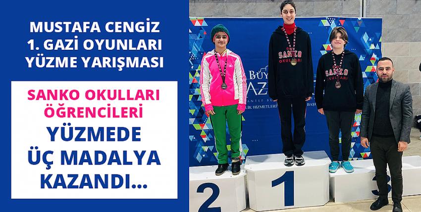 SANKO Okulları Öğrencileri Yüzmede Üç Madalya Kazandı