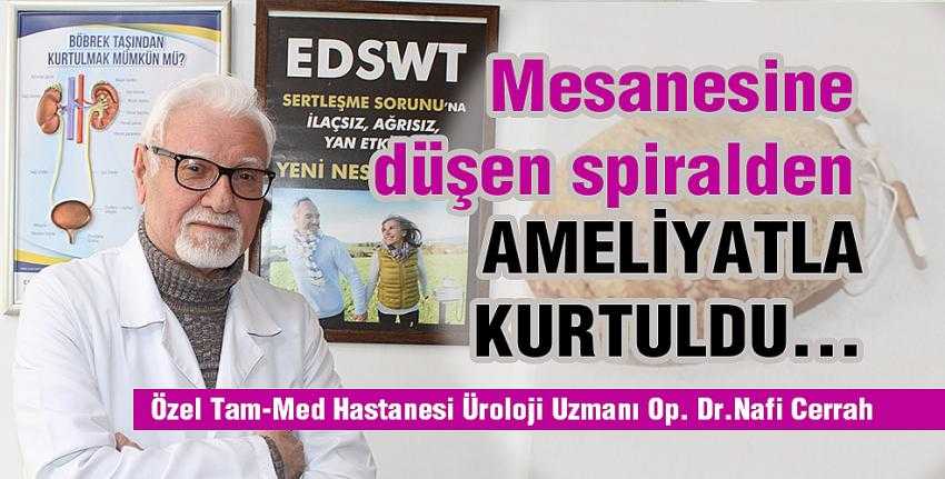 Mesanesine düşen spiralden ameliyatla kurtuldu...